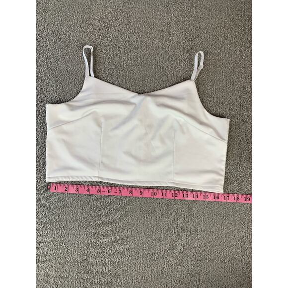 Fancyinn Crop Top White Zipper Accent Size Large - Picture 6 of 6